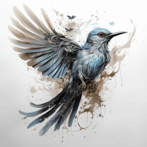 bird-wave-tattoo – tattoo design ideas free ai generated – realism-fine-lines – for-upper-arm – Gallery: other-birds-inkby-ai