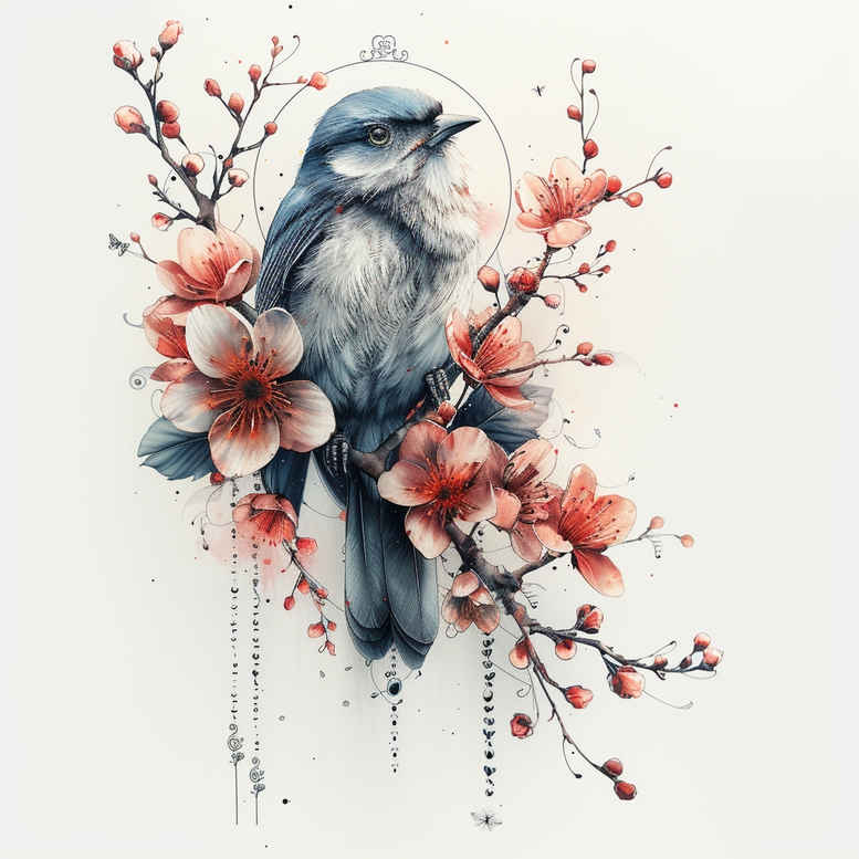bird-wave-tattoo – tattoo design ideas free ai generated – realism-precise-gradient – for-wrist – Gallery: other-birds-inkby-ai