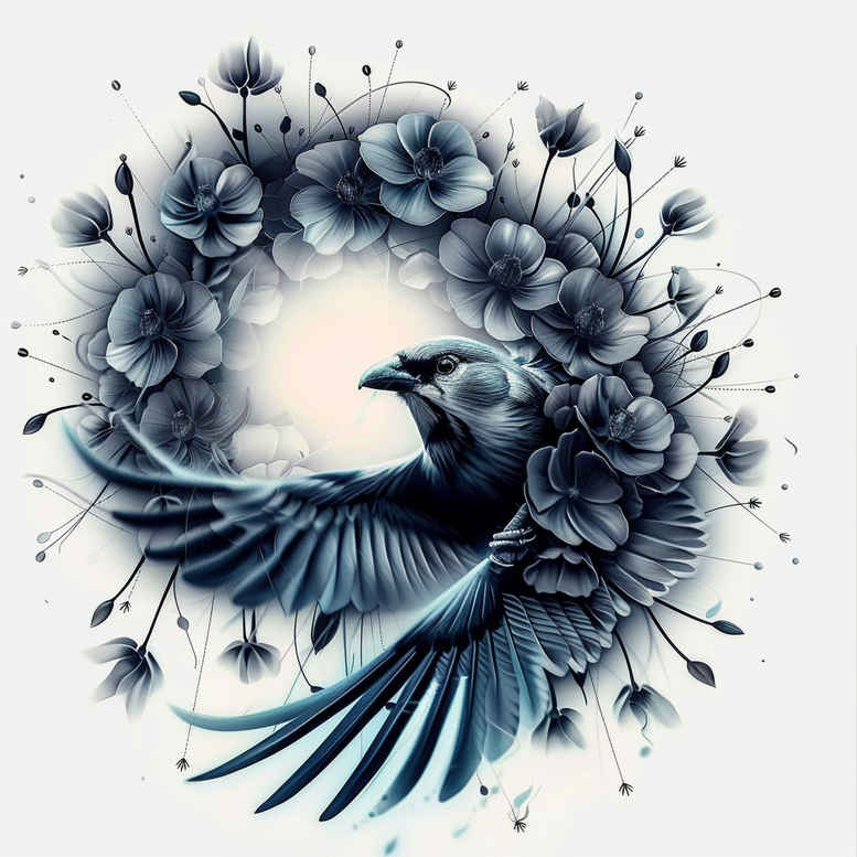 colorful-bird-tattoo – tattoo design ideas free ai generated – neotraditional-balanced-tones – for-lower-arm – Gallery: other-birds-inkby-ai