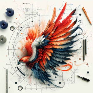 colorful-feather-bird-tattoo – tattoo design ideas free ai generated – neotraditional-dynamic-color – for-ribs – Gallery: other-birds-inkby-ai