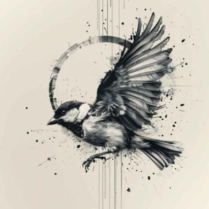 delicate-bird-tattoo – tattoo design ideas free ai generated – realism-gentle-shadow – for-neck – Gallery: other-birds-inkby-ai