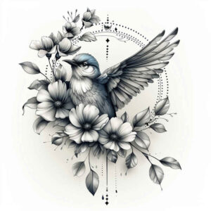 detailed-bird-tattoo – tattoo design ideas free ai generated – neotraditional-artistic-flair – for-foot – Gallery: other-birds-inkby-ai