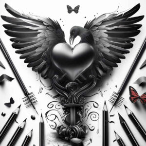 detailed-bird-tattoo – tattoo design ideas free ai generated – neotraditional-color-overlays – for-thigh – Gallery: other-birds-inkby-ai