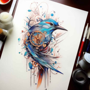 detailed-bird-tattoo – tattoo design ideas free ai generated – realism-detailed-rendering – for-upper-arm – Gallery: other-birds-inkby-ai