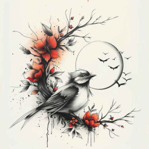 detailed-bird-tattoo – tattoo design ideas free ai generated – realism-high-resolution-tattoo – for-thigh – Gallery: other-birds-inkby-ai