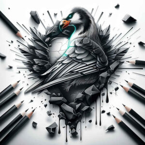 exotic-bird-tattoo – tattoo design ideas free ai generated – neotraditional-clean-fill – for-heel – Gallery: other-birds-inkby-ai