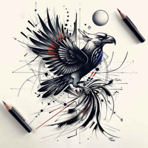 expressive-bird-tattoo – tattoo design ideas free ai generated – realism-skin-illusion – for-upper-back – Gallery: other-birds-inkby-ai