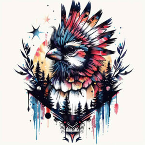 expressive-bird-tattoo – tattoo design ideas free ai generated – surrealism-surreal-lighting – for-toe – Gallery: other-birds-inkby-ai