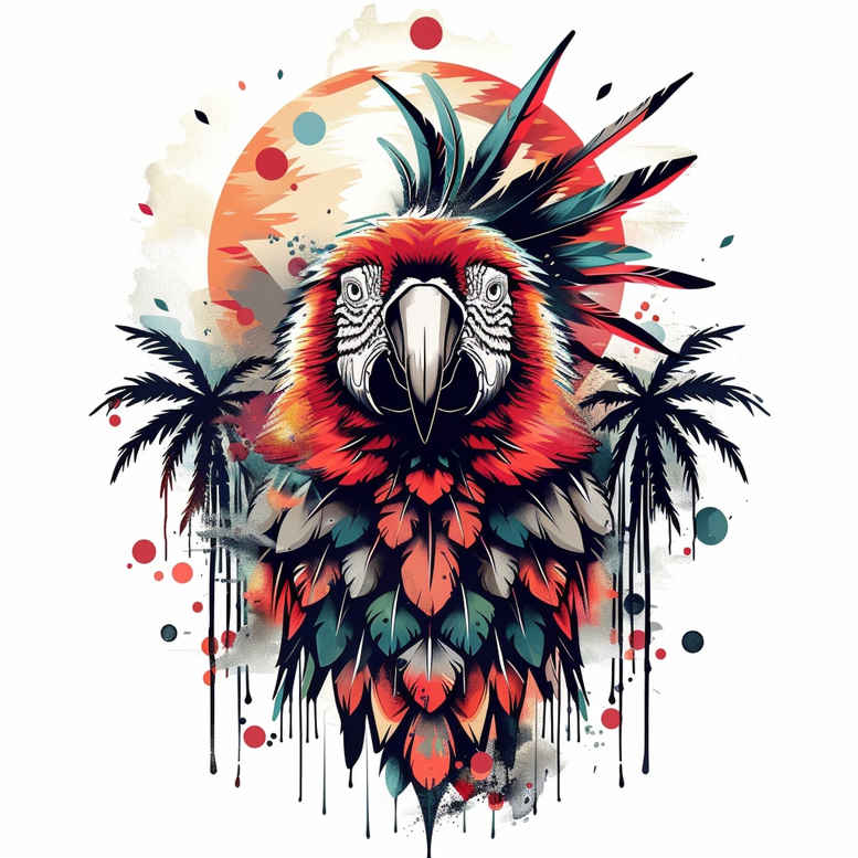 feathered-bird-tattoo – tattoo design ideas free ai generated – neotraditional-modern-classic – for-lower-thigh – Gallery: other-birds-inkby-ai