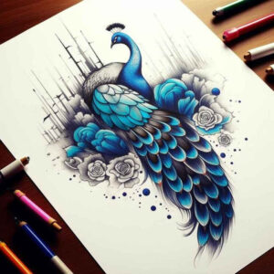 feathered-bird-tattoo – tattoo design ideas free ai generated – surrealism-hallucinogenic – for-outer-arm – Gallery: other-birds-inkby-ai