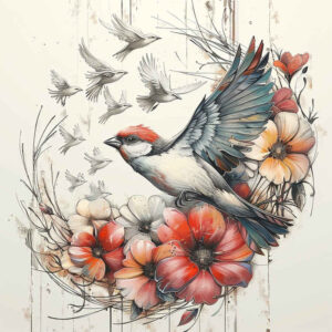 fine-detail-bird-tattoo – tattoo design ideas free ai generated – realism-realistic-proportions – for-shoulder-blade – Gallery: other-birds-inkby-ai