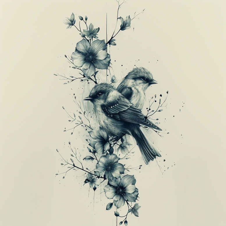 geometric-bird-tattoo – tattoo design ideas free ai generated – surrealism-morphic – for-back-shoulder – Gallery: other-birds-inkby-ai