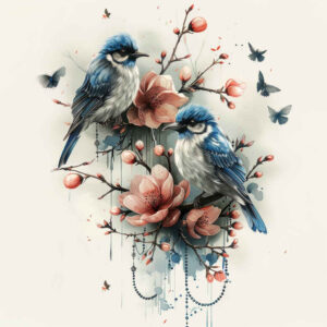 harmony-bird-tattoo – tattoo design ideas free ai generated – neotraditional-classic-motifs – for-upper-arm – Gallery: other-birds-inkby-ai