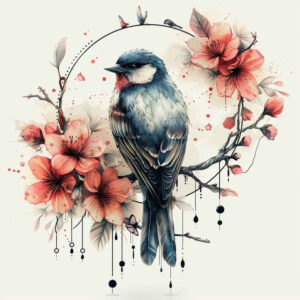 harmony-bird-tattoo – tattoo design ideas free ai generated – surrealism-shadow-play – for-abdomen – Gallery: other-birds-inkby-ai
