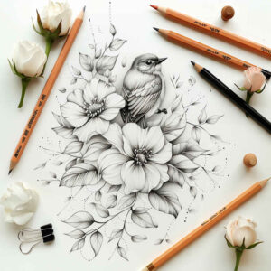 life-symbol-bird-tattoo – tattoo design ideas free ai generated – realism-contrast-play – for-shoulder-blade – Gallery: other-birds-inkby-ai
