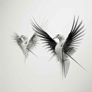 motion-bird-tattoo – tattoo design ideas free ai generated – neotraditional-enhanced-shading – for-shoulder-blade – Gallery: other-birds-inkby-ai
