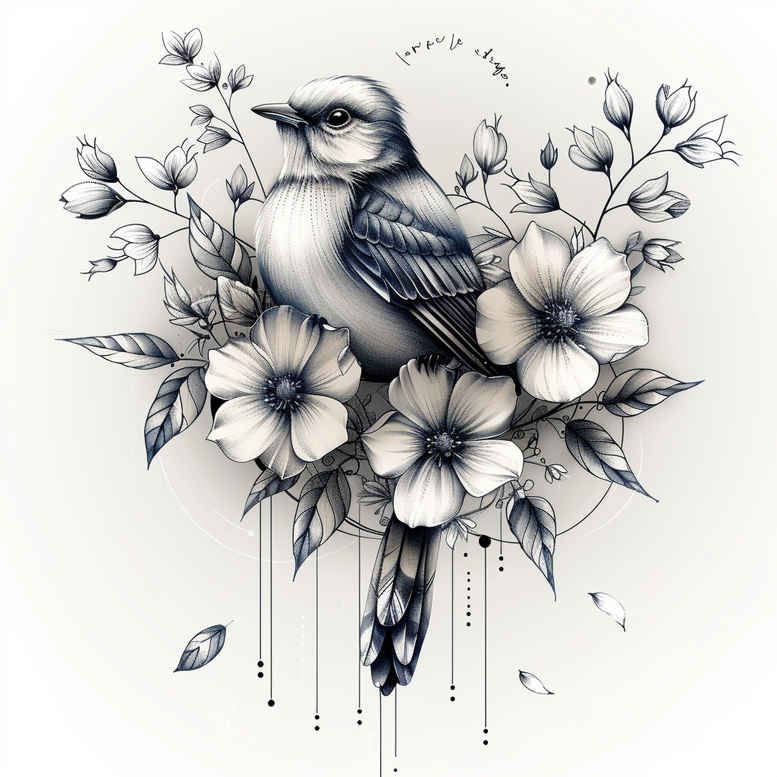 motion-bird-tattoo – tattoo design ideas free ai generated – neotraditional-layered-color – for-outer-arm – Gallery: other-birds-inkby-ai
