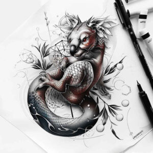 motion-bird-tattoo – tattoo design ideas free ai generated – neotraditional-soft-shadows – for-full-back – Gallery: other-birds-inkby-ai