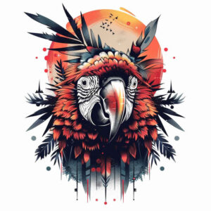 nature-bird-tattoo – tattoo design ideas free ai generated – neotraditional-bright-color – for-lower-back – Gallery: other-birds-inkby-ai