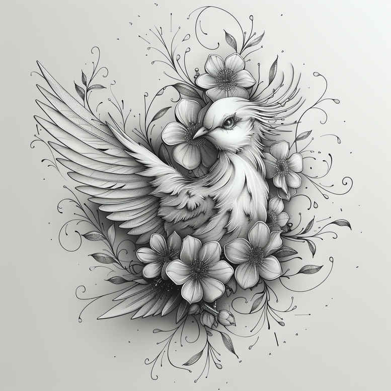 nature-bird-tattoo – tattoo design ideas free ai generated – realism-reflection-effect – for-full-back – Gallery: other-birds-inkby-ai