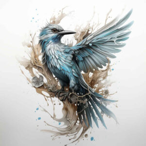 ornamental-bird-tattoo – tattoo design ideas free ai generated – neotraditional-color-blending – for-shin – Gallery: other-birds-inkby-ai