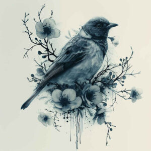 ornamental-bird-tattoo – tattoo design ideas free ai generated – surrealism-imaginative – for-calf – Gallery: other-birds-inkby-ai