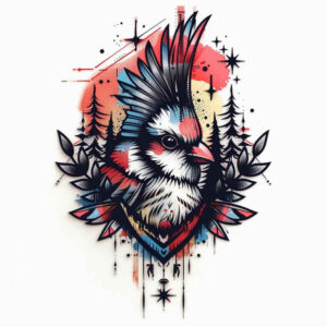 powerful-bird-tattoo – tattoo design ideas free ai generated – realism-refined-lines – for-back-of-neck – Gallery: other-birds-inkby-ai