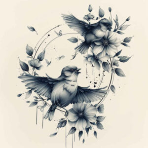 powerful-bird-tattoo – tattoo design ideas free ai generated – realism-tonal-depth – for-upper-thigh – Gallery: other-birds-inkby-ai