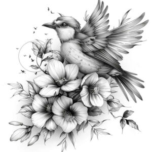 shaded-bird-tattoo – tattoo design ideas free ai generated – realism-precise-anatomy – for-elbow – Gallery: other-birds-inkby-ai