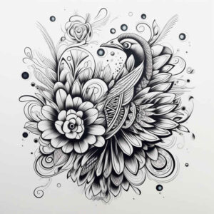 strength-bird-tattoo – tattoo design ideas free ai generated – neotraditional-fine-detail – for-nape – Gallery: other-birds-inkby-ai