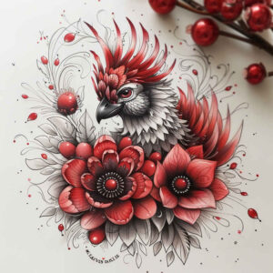 strength-bird-tattoo – tattoo design ideas free ai generated – realism-clean-lines – for-thigh – Gallery: other-birds-inkby-ai