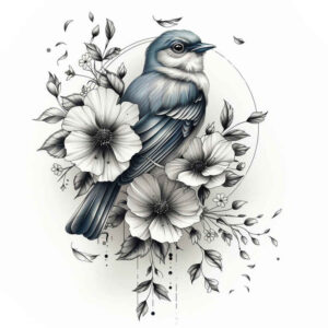 symbolic-bird-tattoo – tattoo design ideas free ai generated – surrealism-mysterious – for-arm – Gallery: other-birds-inkby-ai