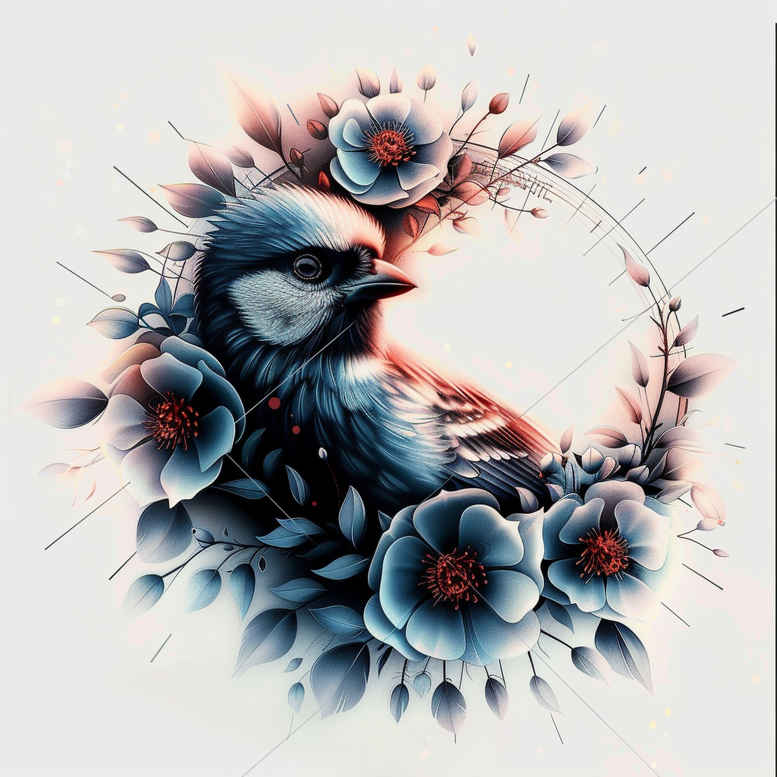 other-birds tattoo design ideas Surrealism mysterious bird spirit meaning courage