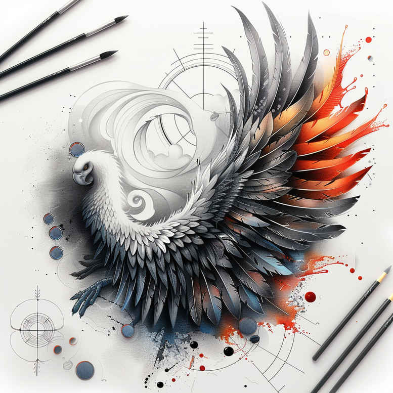other-birds tattoo design ideas gradient fills detailed eyes for neck