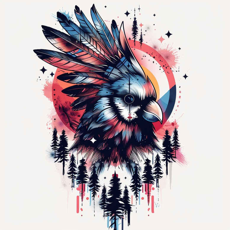 other-birds tattoo design ideas Surrealism fluid forms detailed plumage symbol of perseverance