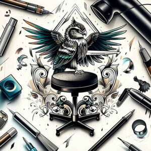 other-birds tattoo design ideas Surrealism phantasm expressive eyes for lower arm