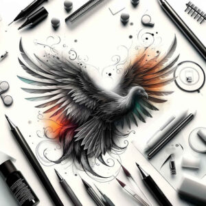 other-birds tattoo design ideas razor-sharp feathers meaning courage