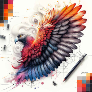 other-birds tattoo design ideas bold color feathers symbolising endurance