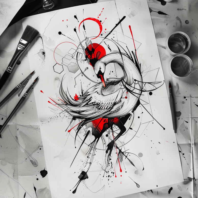 other-birds tattoo design ideas clear lines graceful for back of neck
