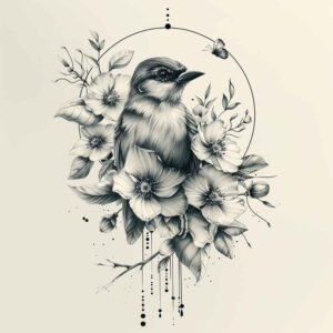other-birds tattoo design ideas distorted perspective graceful lines for hand
