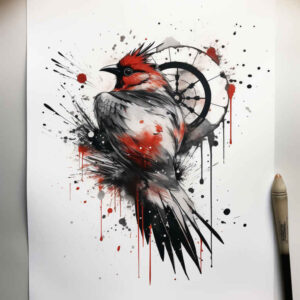 other-birds tattoo design ideas mirrored effect layered for upper shoulder