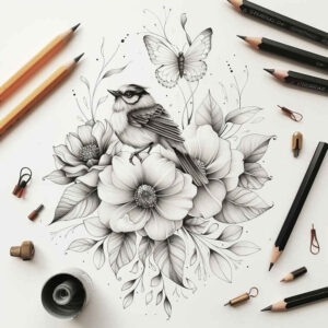 other-birds tattoo design ideas Realism depth realism natural curves stands for courage