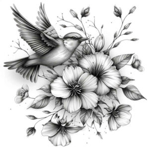other-birds tattoo design ideas Surrealism vibrant contrasts natural curves symbol of endurance