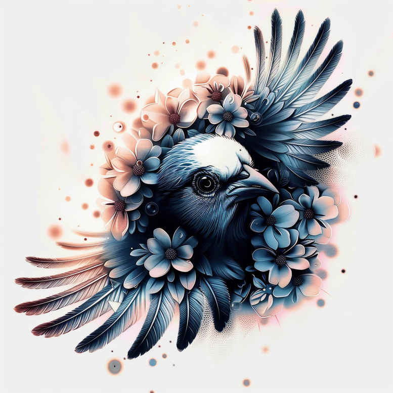 other-birds tattoo design ideas 3D-rendered natural texture embodying resilience