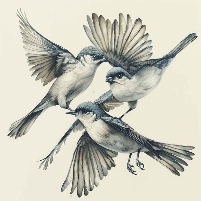 other-birds tattoo design ideas Surrealism subconscious themes sharp beaks for full back