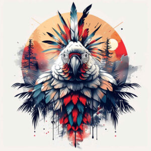 other-birds tattoo design ideas Surrealism metaphysical sharp beaks for shin