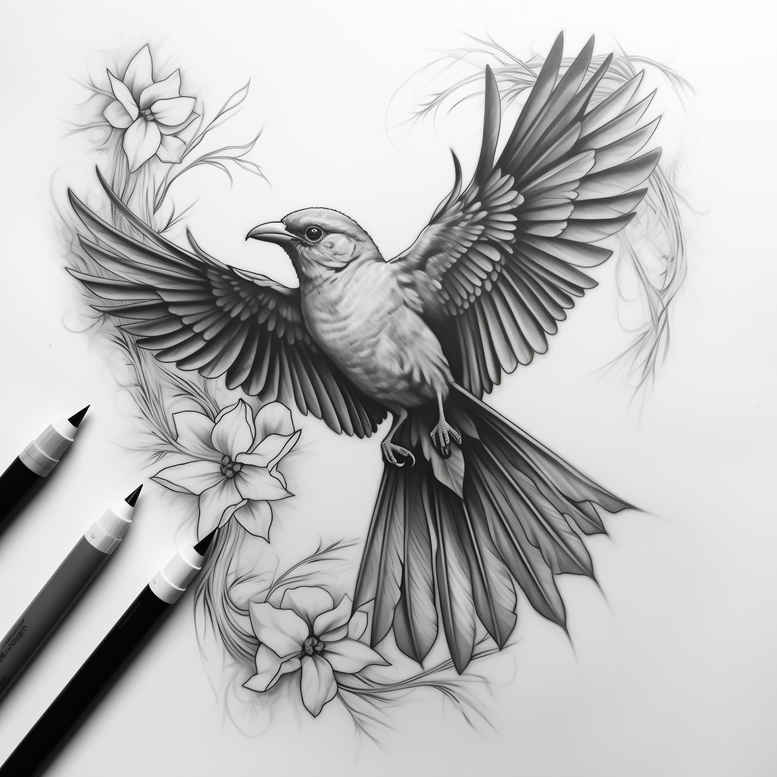 other-birds tattoo design ideas refined lines soaring for full back