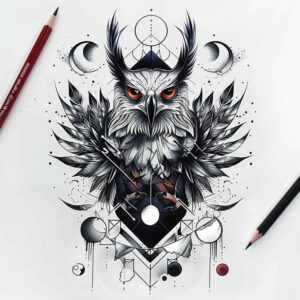 other-birds tattoo design ideas Surrealism imperfect symmetry spiritual symbolism endurance and power