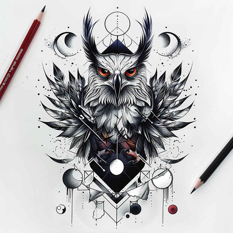 other-birds tattoo design ideas Surrealism imperfect symmetry spiritual symbolism endurance and power