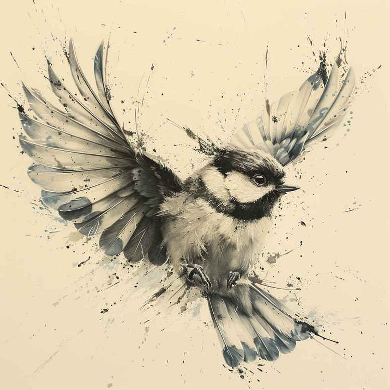 other-birds tattoo design ideas Surrealism blurred edges tribal motifs for triceps